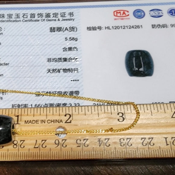 1 Pc Certified Black Natural A Jade jadeite Pendant Circle Bead Necklace - Picture 7 of 9